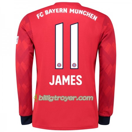 Billige Fotballdrakter FC Bayern München James 11 Hjemmedraktsett 2018/19 Langermet